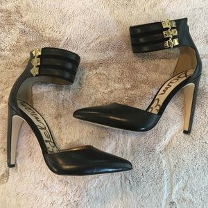 Sam Edelman CLAIRE BLACK LEATHER Pump heel 7 1/2 M